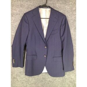 Suitsupply Lazio Slim Fit Navy Pinstripe Blazer 38R Wool VBC Super 110s Italy